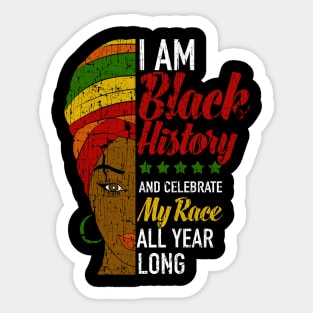 I Am Black History Afrocentric Woman Sticker